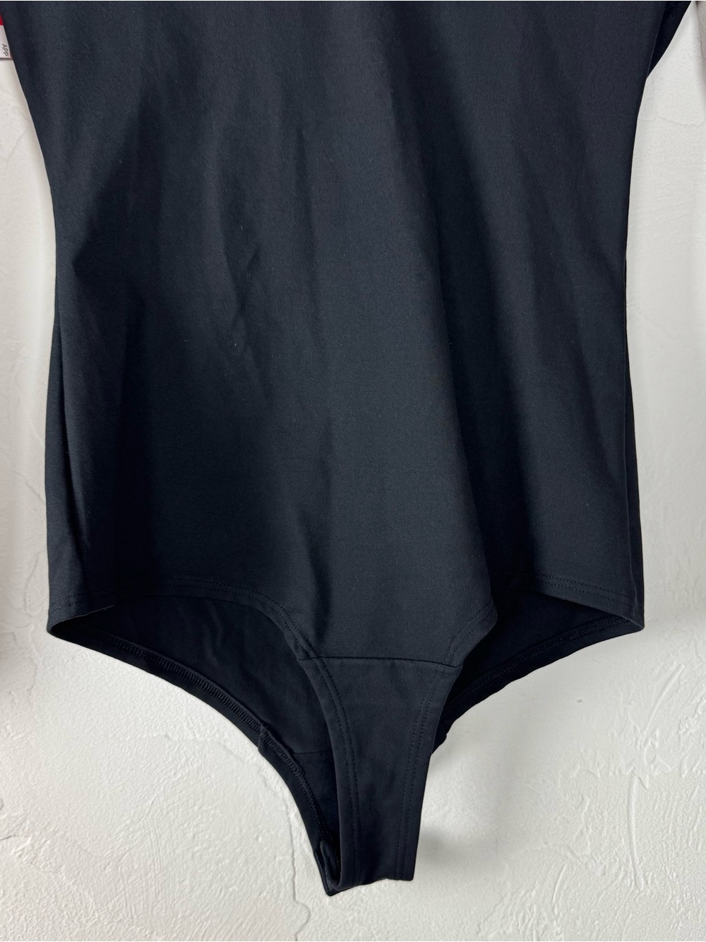 Spanx Bodysuit Scoop Neck Solid Black Knit Thong Shapewear Long Sleeve - Picture 7 of 10